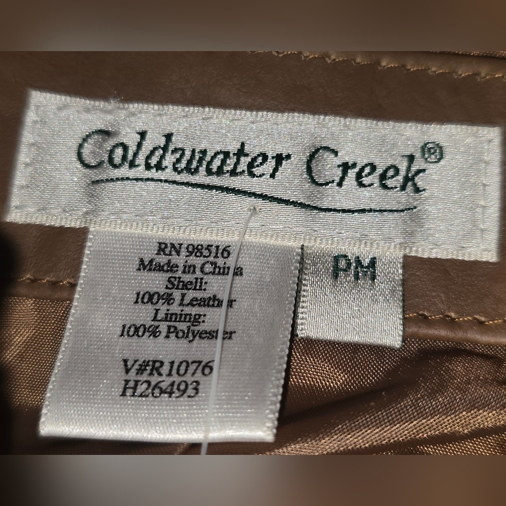 Coldwater Creek NWT Leather Blazer/Jacket Women's Sz Petite Medium - Picture 8 of 10